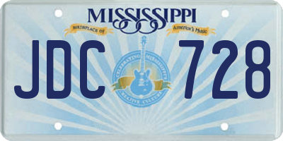 MS license plate JDC728