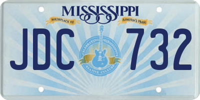 MS license plate JDC732