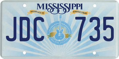MS license plate JDC735