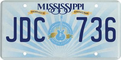 MS license plate JDC736