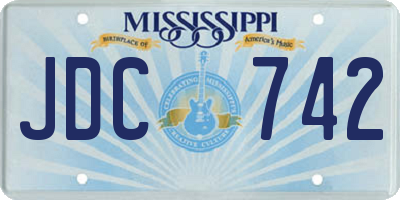 MS license plate JDC742