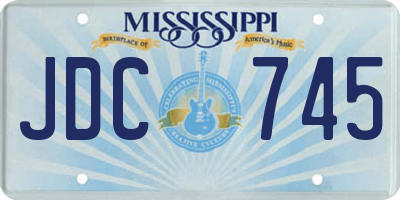 MS license plate JDC745