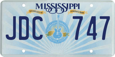 MS license plate JDC747