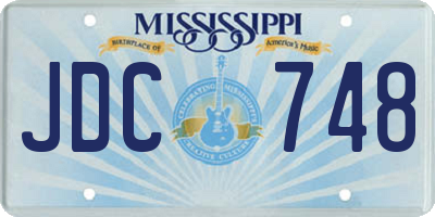 MS license plate JDC748