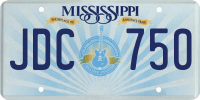 MS license plate JDC750
