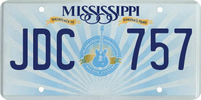 MS license plate JDC757