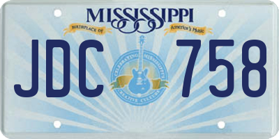 MS license plate JDC758