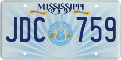 MS license plate JDC759