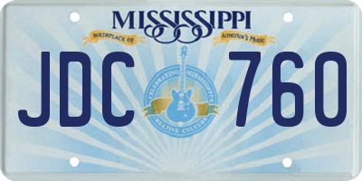 MS license plate JDC760
