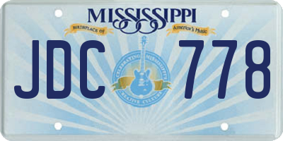 MS license plate JDC778