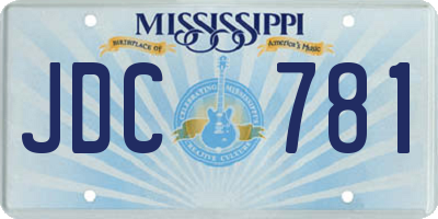 MS license plate JDC781