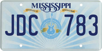 MS license plate JDC783