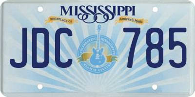 MS license plate JDC785