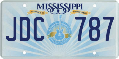 MS license plate JDC787