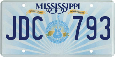 MS license plate JDC793