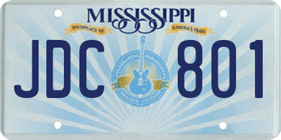 MS license plate JDC801