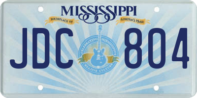 MS license plate JDC804