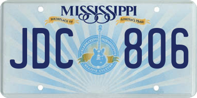 MS license plate JDC806