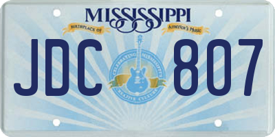 MS license plate JDC807