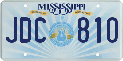 MS license plate JDC810