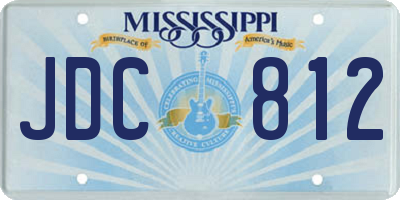MS license plate JDC812