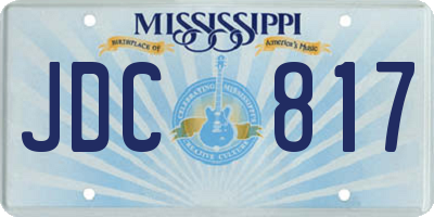 MS license plate JDC817