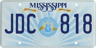 MS license plate JDC818