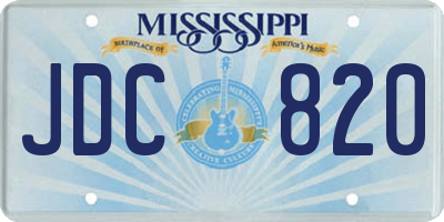 MS license plate JDC820