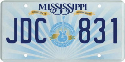 MS license plate JDC831