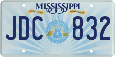 MS license plate JDC832