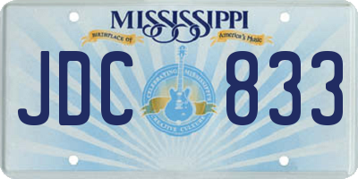 MS license plate JDC833