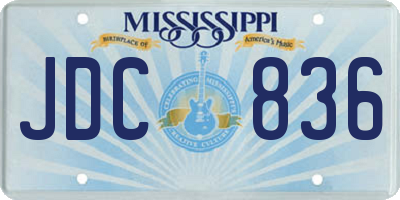 MS license plate JDC836