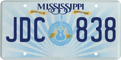 MS license plate JDC838