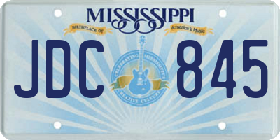 MS license plate JDC845