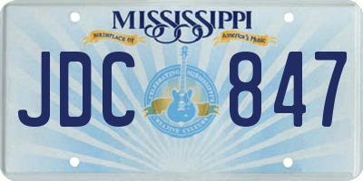 MS license plate JDC847