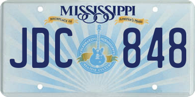 MS license plate JDC848