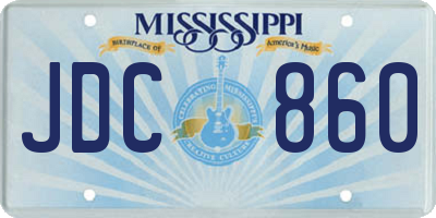 MS license plate JDC860