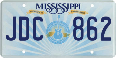MS license plate JDC862
