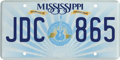 MS license plate JDC865