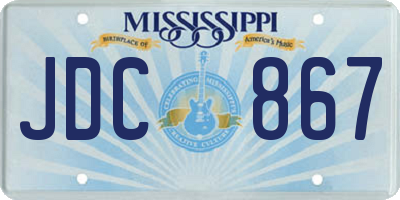 MS license plate JDC867