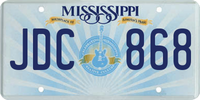 MS license plate JDC868