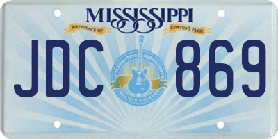 MS license plate JDC869
