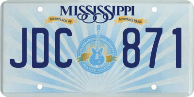 MS license plate JDC871