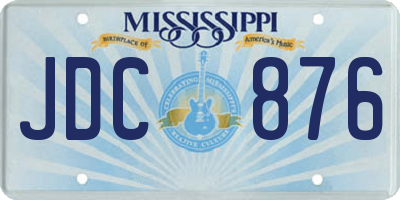 MS license plate JDC876