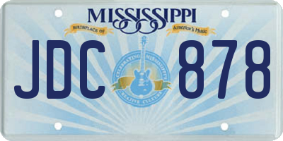MS license plate JDC878