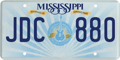MS license plate JDC880