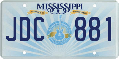 MS license plate JDC881