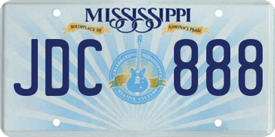 MS license plate JDC888