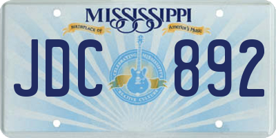 MS license plate JDC892