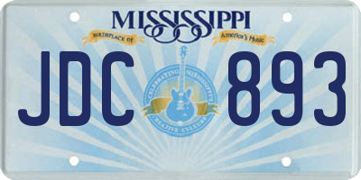 MS license plate JDC893
